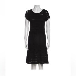 Saks Fifth Avenue classic black knit crochet festival bohemian dress extra small